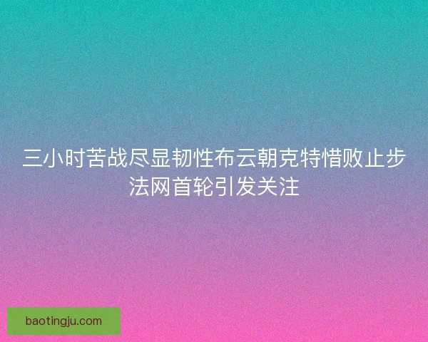 三小时苦战尽显韧性布云朝克特惜败止步法网首轮引发关注