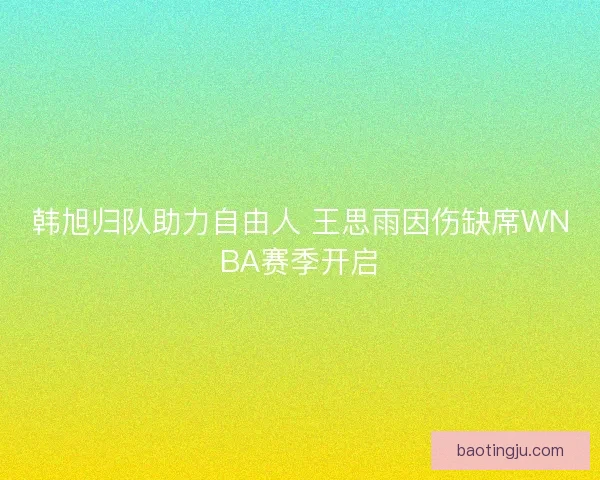 韩旭归队助力自由人 王思雨因伤缺席WNBA赛季开启